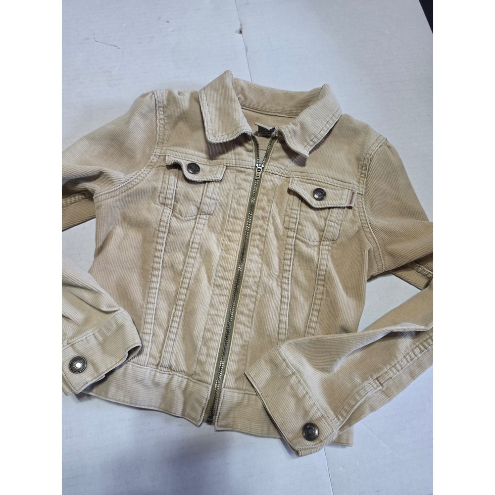 Y2K Abercrombie Fitch Corduroy Trucker Jacket Beige Kids Size L‎